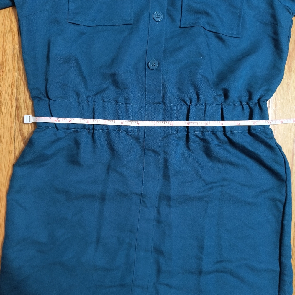 Pick 3/$10 ⭐ The Limited Safari Style Shirt Dress, Dark Teal, Women's XS - Picture 4 of 16